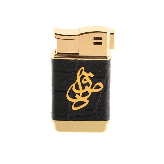 فندک چرم و طلا با اسم صادق