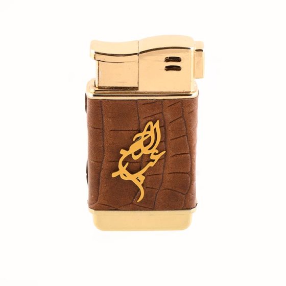 فندک چرم و طلا با اسم عبدالرحمن