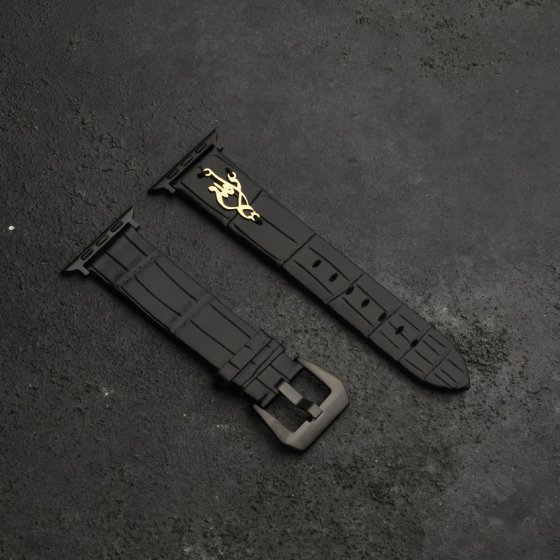 بند اپل واچ طلا چرم اسم رامین