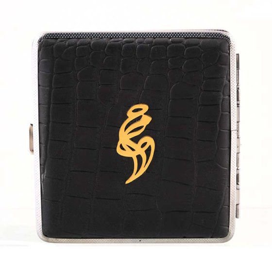 جعبه سیگار طلا چرم اسم حمید