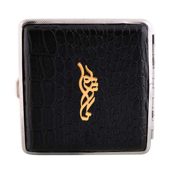 جعبه سیگار طلا چرم اسم پوریا