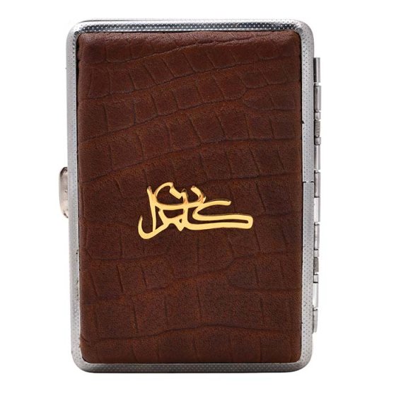 جعبه سیگار طلا چرم اسم کامران