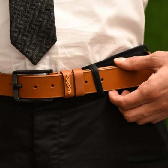 کمربند طلا چرم اسم مرتضی