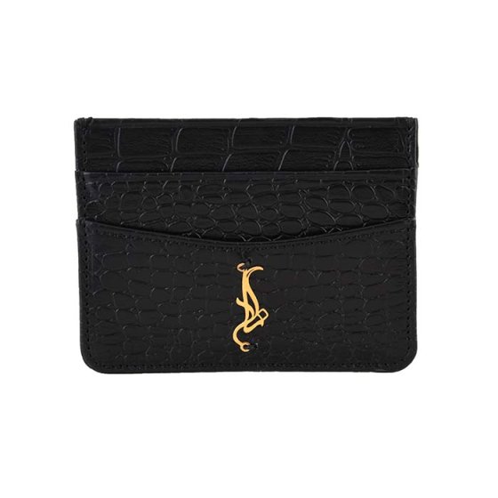 کیف کارت چرم با پلاک طلا اسم نگار