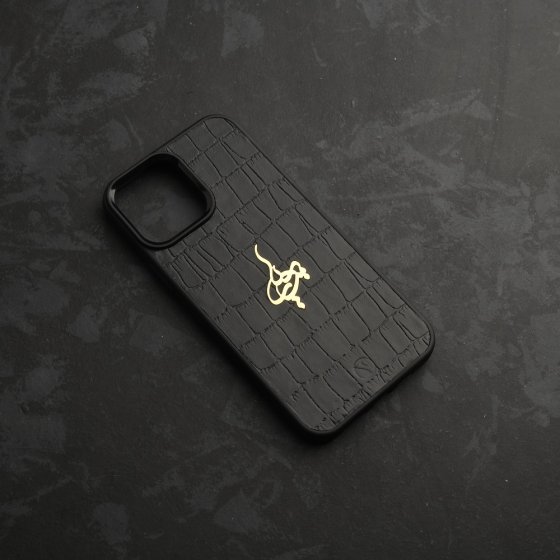 قاب موبایل طلا چرم اسم پوریا