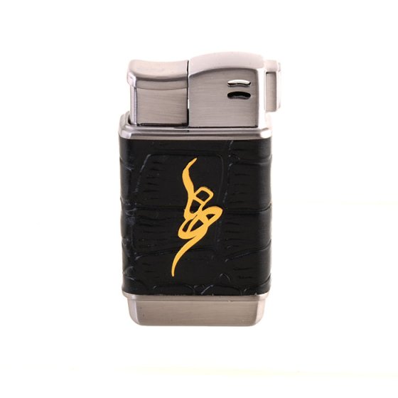 فندک چرم و طلا با پلاک اسم رضا