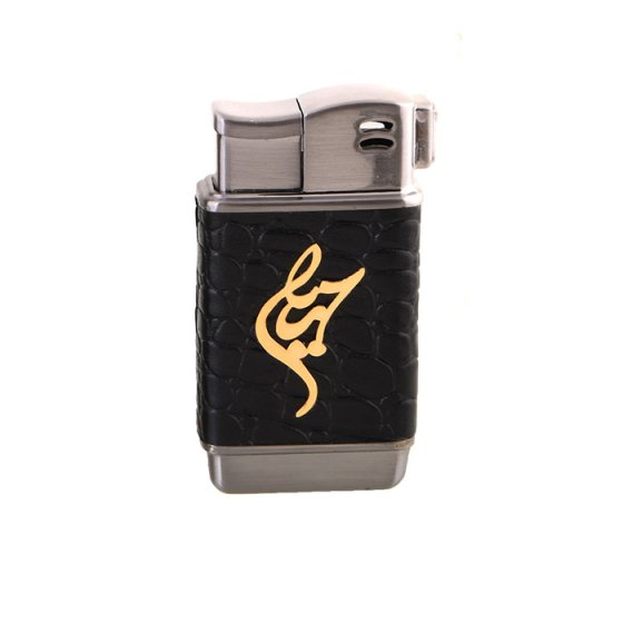 فندک چرم و طلا با پلاک اسم مهیار