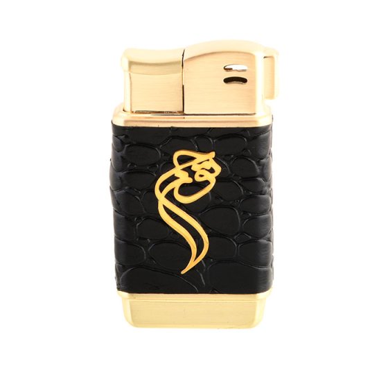 فندک چرم و طلا با پلاک اسم تورج