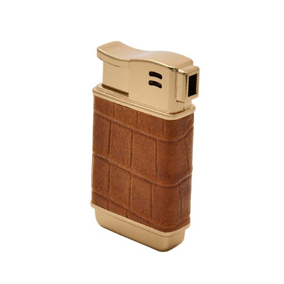 فندک چرم و طلا با پلاک اسم احمد