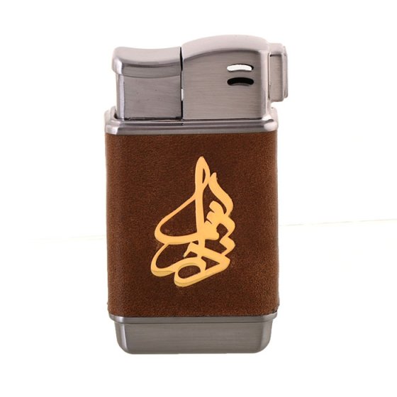 فندک چرم و طلا با پلاک اسم ادریس