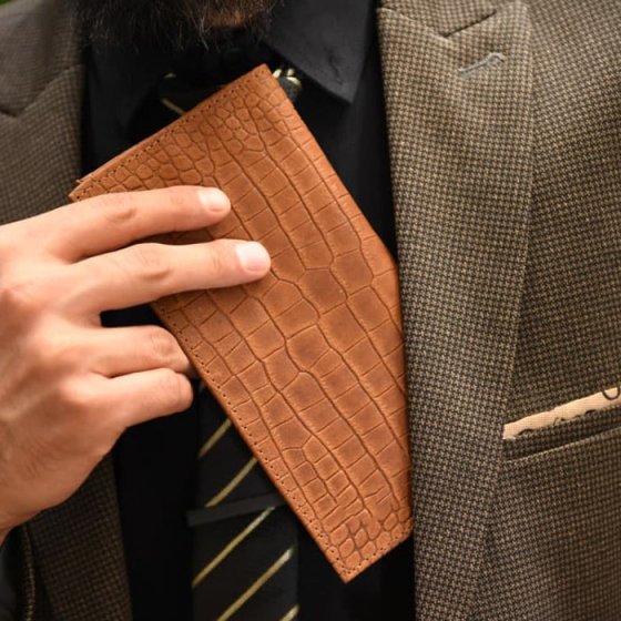 کیف کتی طلا چرم اسم مسعود