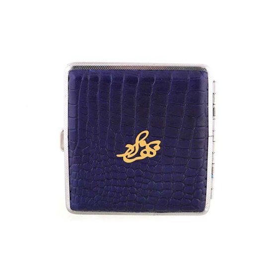 جعبه سیگار طلا چرم اسم بهزاد