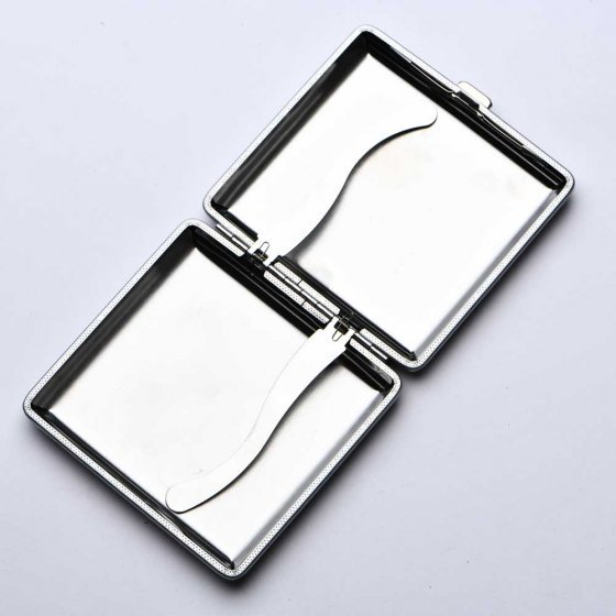 جعبه سیگار طلا چرم اسم شاهین