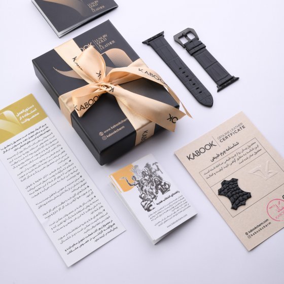 بند اپل واچ طلا چرم اسم پژمان