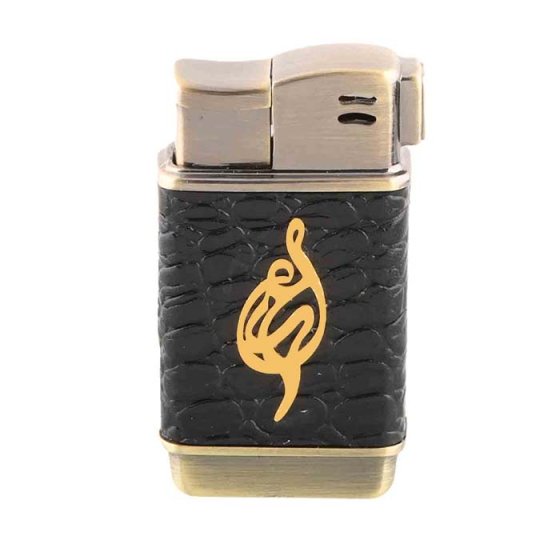 فندک چرم و طلا با پلاک اسم امیر