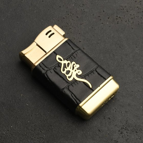 فندک طلا چرم اسم محمد رضا