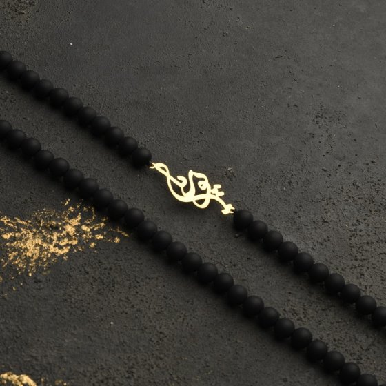 گردنبند مهره ای طلا اسم پوریا