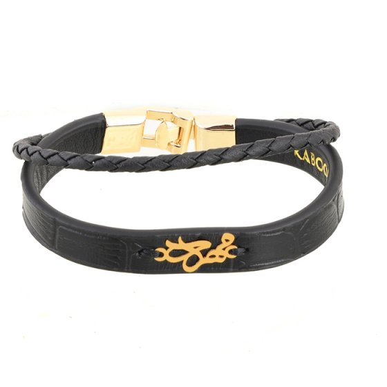 دستبند طلا چرم اسم مهراد