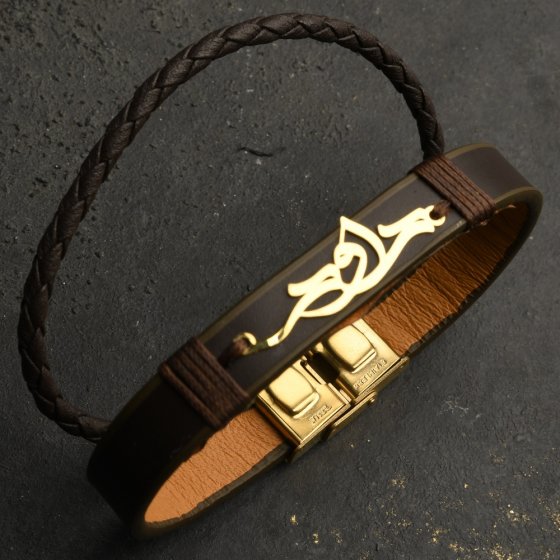 دستبند طلا چرم اسم داوود