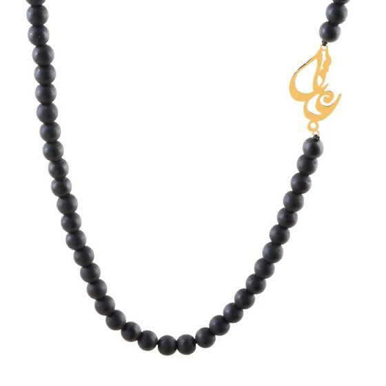 گردنبند تایگر آویز با پلاک طلا اسم عباس