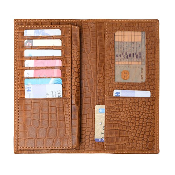 کیف کتی چرم با پلاک طلا اسم نعیم