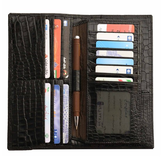 کیف کتی چرم با پلاک طلا اسم امیرمسعود