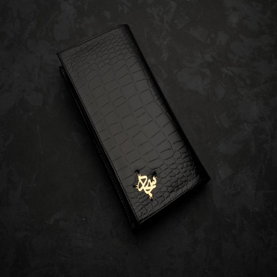 کیف پول کتی طلا چرم اسم سجاد