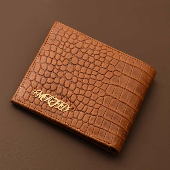 کیف جیبی چرم با پلاک طلا اسم مجید