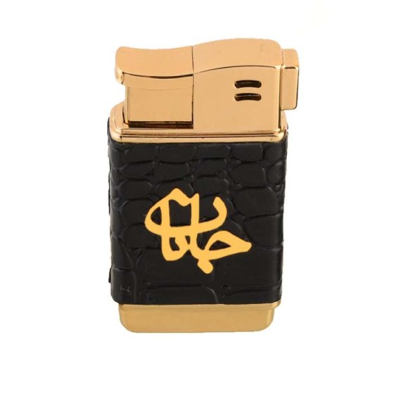 فندک چرم و طلا با پلاک جانان