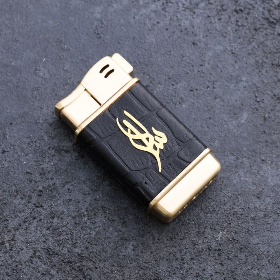 فندک طلا چرم اسم سالار