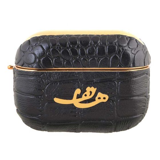 قاب ایرپاد چرم با پلاک طلا اسم هاتف