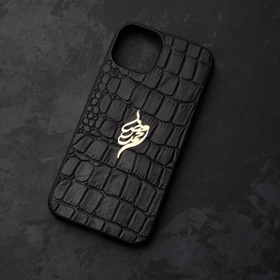 قاب موبایل طلا چرم اسم محمد رضا