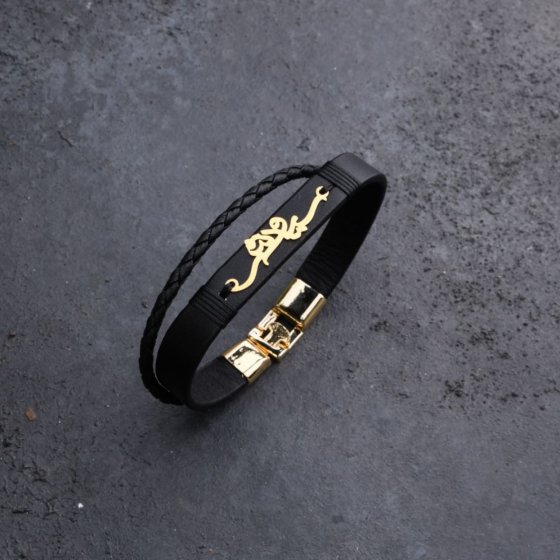 دستبند طلا چرم اسم سیاوش