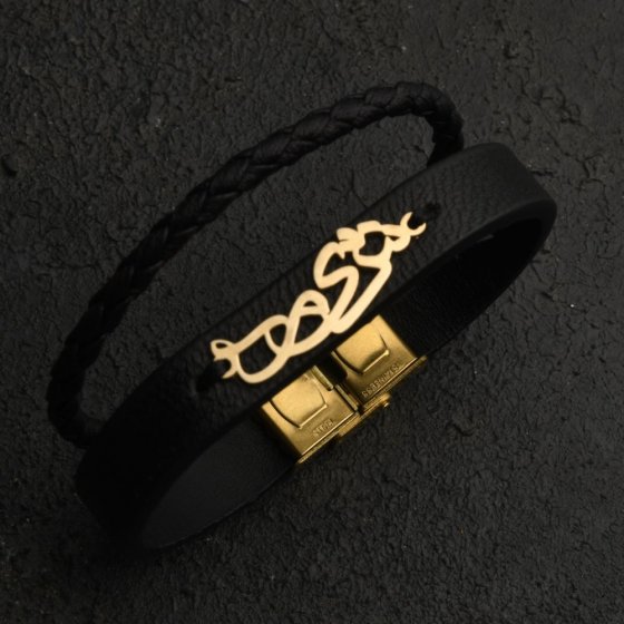 دستبند طلا چرم اسم شیما