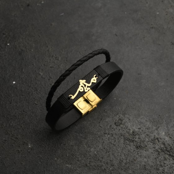 دستبند طلا چرم اسم میثم