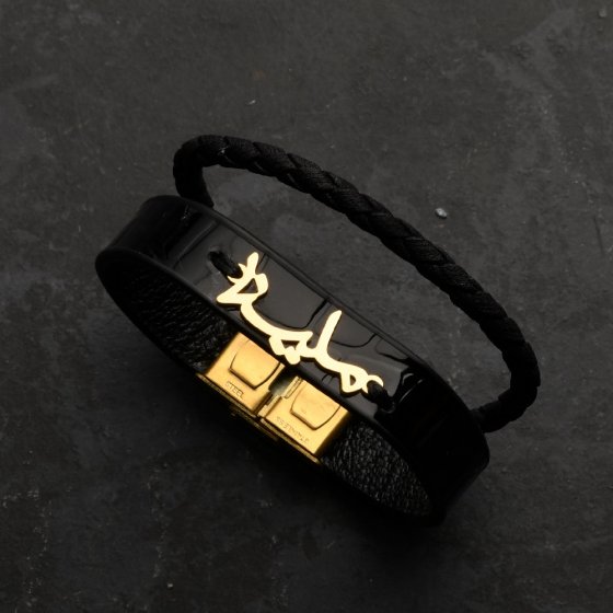 دستبند طلا چرم اسم ملینا