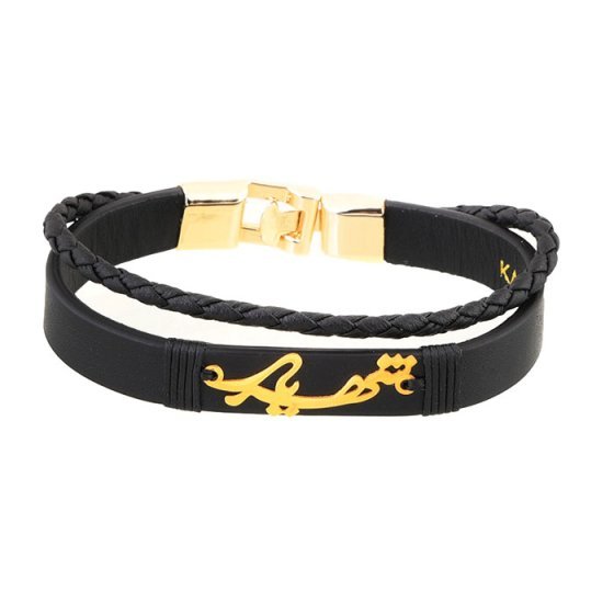 دستبند طلا چرم اسم شهریار