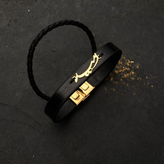 دستبند طلا چرم اسم امید