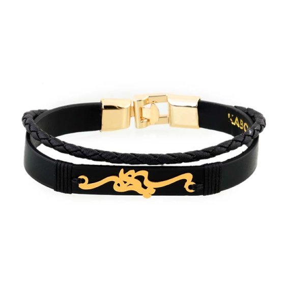 دستبند طلا چرم اسم سپهر