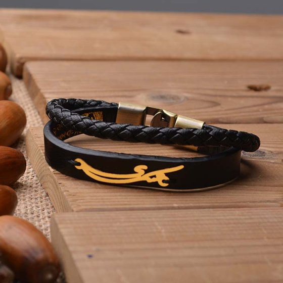 دستبند طلا چرم اسم کسری