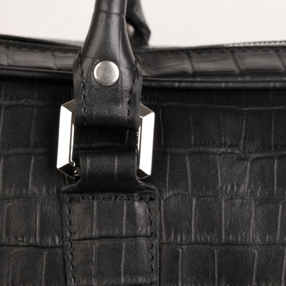 کیف اداری چرم مشکی کروکودیل