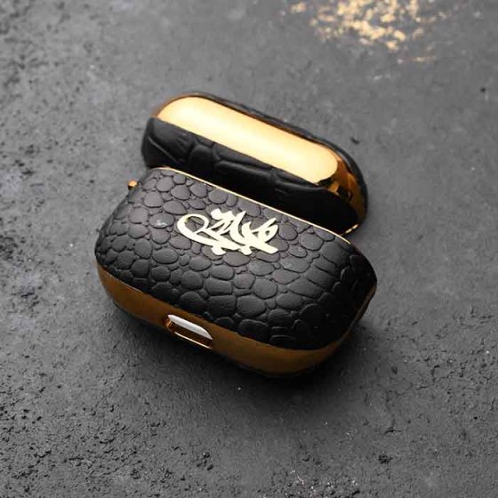 قاب ایرپاد طلا چرم اسم مجتبی