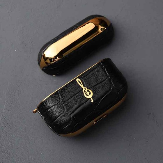 قاب چرم ایرپاد با پلاک طرح نت موسیقی