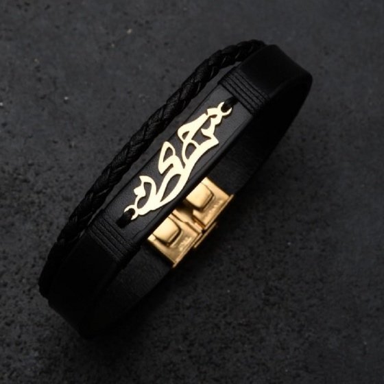 دستبند طلا چرم اسم حسین