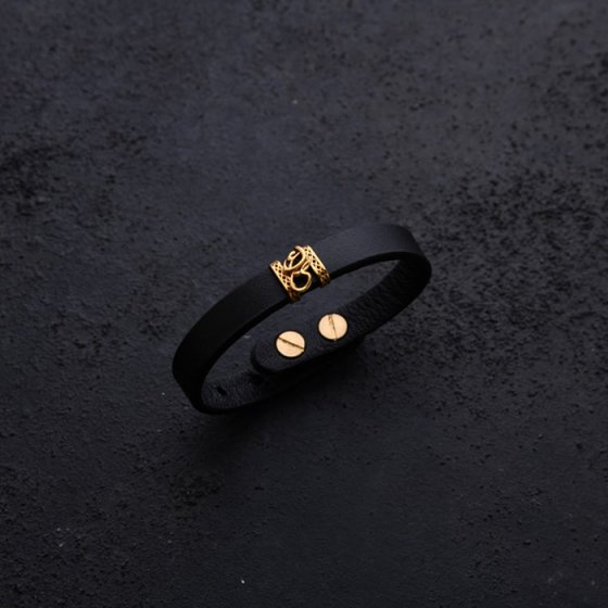 دستبند طلا چرم سه بعدی با اسم علی