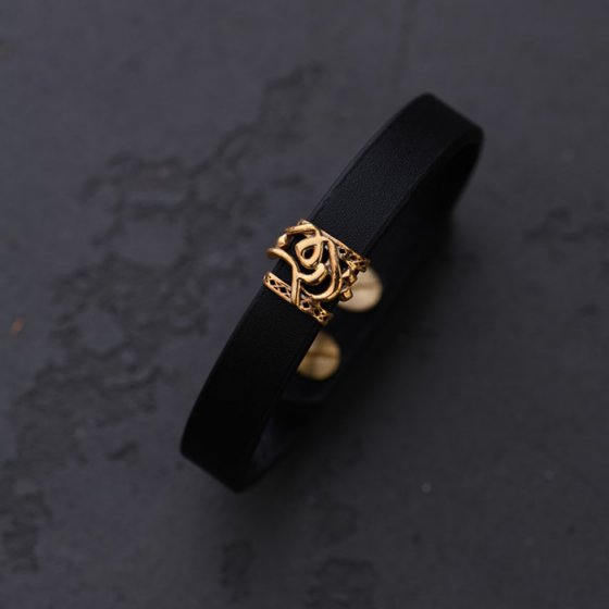 دستبند طلا چرم سه بعدی اسم نوید