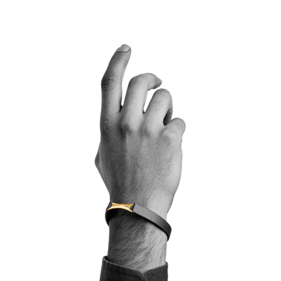 دستبند مردانه طلا چرم طرح رویال