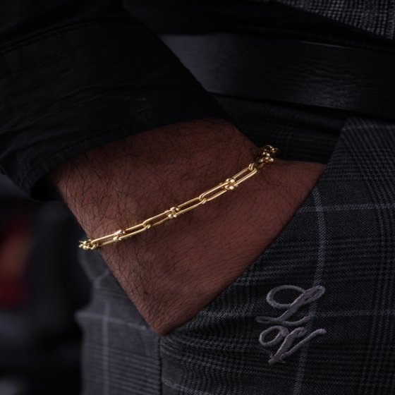 دستبند زنجیری طلا تیفانی مردانه