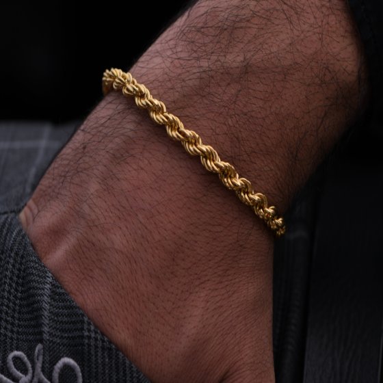دستبند زنجیری طلا طنابی