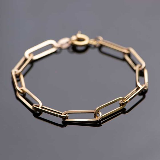 دستبند زنجیری طلا فیگارو مردانه